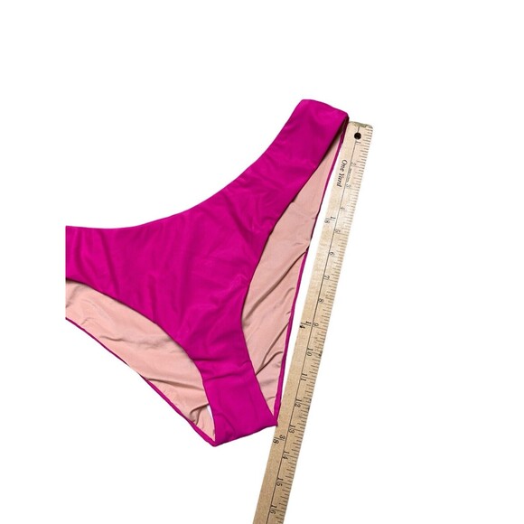 New! J.Crew Bikini Bottom Women’s Lg Curved Waist Cheeky Radiant Fuchsia BC125 - Picture 3 of 7